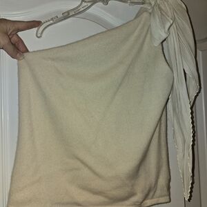 Ralph Lauren Black Label Cream One-Shoulder Top